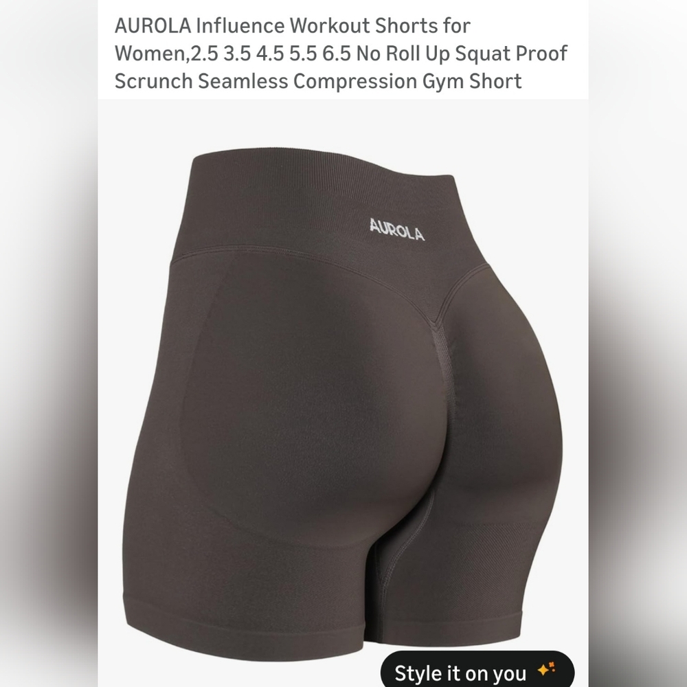 High-Waist Workout Shorts for Women — Chocolate Brown. W-57